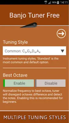 Banjo Tuner android App screenshot 1